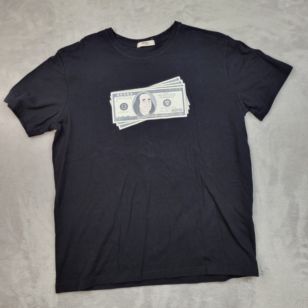 Benjamin Franklin Shirt Mens Extra Large Skate One Hundred‎ Dollar Bill Adult XL